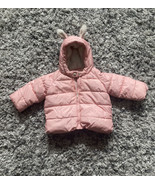 BABY GAP  Baby Girls 6-12 Months Pink &amp; White Dots Puffer Winter Jacket ... - £16.58 GBP