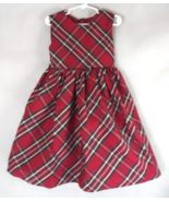 Cherokee Red Plaid With Metallic Stripe &amp; Bow Dress Girls Size 5 - $183.60 MXN