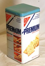 Nabisco Premium Saltine Crackers Tin Box Metal Canister 1978 - £32.92 GBP