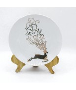Set Of 4 Avon Porcelain Holiday Dessert Plates With Gold Accents - Reind... - $138.80 MXN