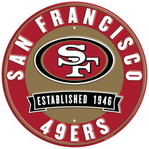 San Francisco 49ers 12&quot; Round Metal Sign - NFL - £15.41 GBP