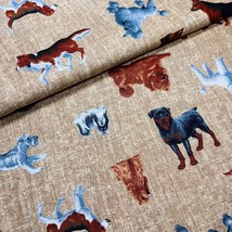 Dog Fabric Dog Lover Fabric Dog Breeds by Joan Messmore VIP Cranston 100% Cotton - £4.34 GBP+