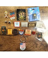 Olympic Games Collector Pins 90&#39;s Early 2000&#39;s Earrings Keychain USA 17p... - $34.12 CAD