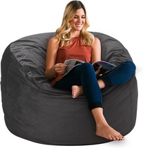 Habutway 3-Foot Ultra Soft Fur Velvet Bean Bag Chair With High-Rebound Memory - £70.18 GBP