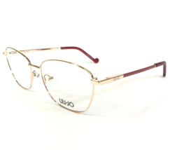 Liu Jo Eyeglasses Frames LJ2144 721 Red Shiny Gold Cat Eye Wire Rim 53-16-140 - £31.97 GBP