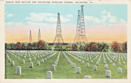 Arlington Virginia VA ~ World Guerra Section-Wireless Towers ~ Cartolina D&#39;Epoca - £7.93 GBP