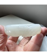 Hetian mutton white nephrite jade bangle bracelet (54.3mm) - fish shape-... - $2,773.42 CAD