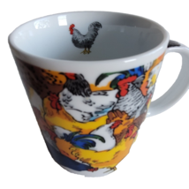 PAUL CARDEW ROOSTERS MUG Colorful Rooster Chicken Coffee Tea Mug Beverage - £10.40 GBP