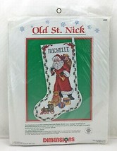 Vintage Dimensions Old St Nick Counted Cross Stitch Stocking Kit - Perso... - $37.95
