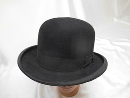 Old Vtg John Wanamaker Glen Royal Black Derby Men&#39;s Hat Philadelphia Fashion - £79.02 GBP