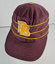 Vintage &quot;RB&quot; Brown Yellow Stripe Baseball Cap Trucker Hat 80s RB Custom ... - £31.64 GBP