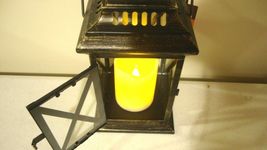 Rustic new led candle Lantern in Black - battery operated image 4