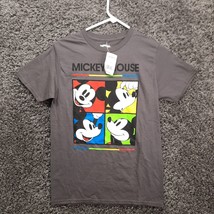 Mickey Mouse Disney Shirt Adult Small Gray Short Sleeve Crew Neck Tee - £8.14 GBP