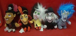 Disney Store Cutesations Villains Lot of 5 Mini Plush Jafar Hades Cruell... - $19.87