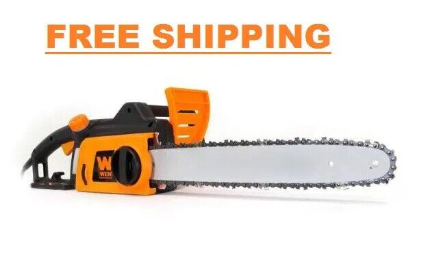 16 Inch 12 Amp Electric Corded Tree Chainsaw With Tool-Free Tensioning And Chain