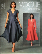 Vogue V1672 Misses 14 to 22 Loose Fit Crossover Dress Easy UNCUT Sewing ... - $22.26