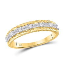 14kt Yellow Gold Womens Baguette Diamond Anniversary Band Ring 1/3 Cttw - £367.91 GBP