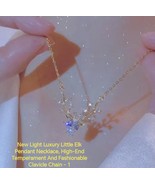 New Light Luxury Designer Handmade Little Elk Pendant Necklace, Unisize  - $925.91 MXN
