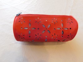 Clinique Red Blue cosmetic bag case travel pouch zipper top Pre-0wned - $29.69