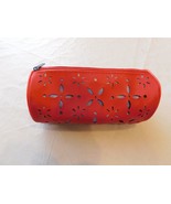 Clinique Red Blue cosmetic bag case travel pouch zipper top Pre-0wned - £23.34 GBP