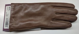 Vintage Genuine Leather Isotoner Stretch Taupe Fleece Lined Gloves One Size New - £17.39 GBP