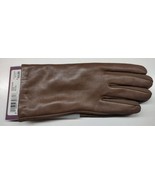 VINTAGE Genuine Leather Isotoner Stretch Taupe FLEECE LINED Gloves One s... - $22.00