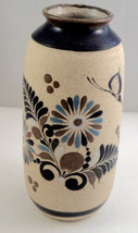 Gardiel Tonala Salt Wash Mexican Pottery Vase Butterfly Botanical Floral Vintage - £7.39 GBP