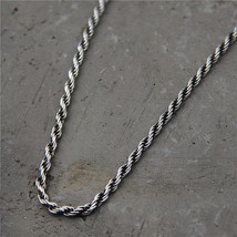 S925 Sterling Silver Necklace for Men and Women Simple Fashion Punk Rock... - £43.99 GBP