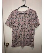 Disney Minnie Mouse Womens SZ Large Scrub Top w/ Pockets - $5.93