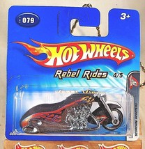 2005 Hot Wheels #79 Rebel Rides 4/5 SCORCHIN SCOOTER Black Malaysia Short Card - £8.02 GBP