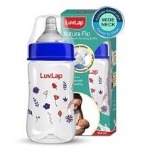 LuvLap Anti-Colic Wide Neck Natura Flo Baby Feeding Bottle, 250ml, New Born - £15.62 GBP