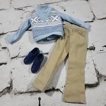 Barbie Ken Boy Doll Clothes A lot Holiday Outfit Sweater Khaki Pants Shoes  - £9.46 GBP