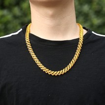 Forever Not Fade 24K Gold Filled Necklace for Men Women Fine Colgante Plata De L - £54.72 GBP