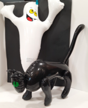 Vintage Halloween Greenbrier Int&#39;l Inflatable Black Cat &amp; White Ghost - £15.44 GBP