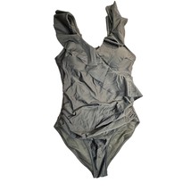 Blooming Jelly Swimsuit Medium Black One Piece Ruffled Slimming NonAdjus... - $35.03 CAD