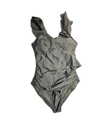 Blooming Jelly Swimsuit Medium Black One Piece Ruffled Slimming NonAdjus... - $458.41 MXN