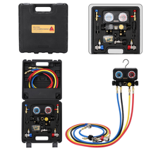 4 Way AC Diagnostic Manifold Gauge Set with 5Ft Hoses, Couplers Puncture... - $122.27