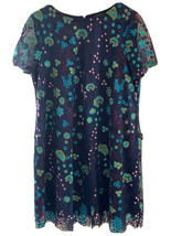 Tahari Authur S Levine Floral embroidered navy blue flowers size 12 - £33.63 GBP