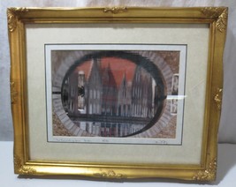 Vtg Framed Photograph &quot;thru the Looking Glass&quot; Bruges Belgium Signed &amp; Numbered - £39.96 GBP