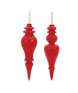 Red Wood Finial Drop Ornament (Set of 6) - €58,72 EUR