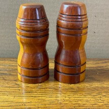 Vintage Wooden Salt &amp; Pepper Shaker Set Wood - $22.75
