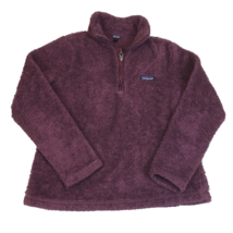 Patagonia Womens Los Gatos Plum 1/4 Zip Pullover Teddy Fleece Size Medium - £23.73 GBP