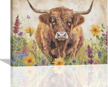 Highland Cow Canvas Wall Art Farmhouse Country Cow Pictures Wall Decor W... - $27.75