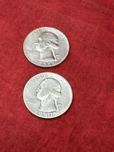 2 Silver Quarters from 1943 &amp; 1956 Philadelphia Washington 25 Cent - £9.51 GBP