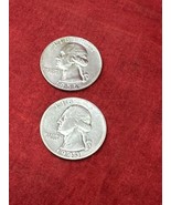 2 Silver Quarters from 1943 &amp; 1956 Philadelphia Washington 25 Cent - £9.37 GBP