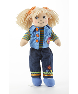 Delton Products Adorable Apple Dumplin&#39; Cloth 14&quot; Doll - Blue Quilted Ve... - £31.66 GBP