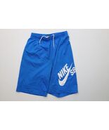 Nike SB Skateboarding Boys XL Spell Out Big Swoosh Knit Shorts Blue Poly... - $539.56 MXN