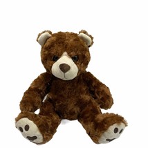 Plush Animal Bear Brown Paw Prints 15&quot; Stuffed Toy - £7.66 GBP