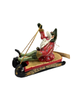 Vintage House Of Hatten Denise Calla Santa Elf Sled Forest Figure 1989 C... - $59.00