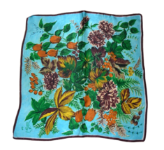 VINTAGE 1940s-1950s HAND PRINTED COLORFUL SCARF - £51.31 GBP